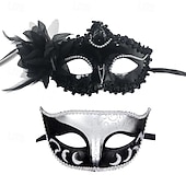 Couples Columbina Mask Venetian Mask Metal Finish Sexy Costume Adults Party Masquerade Carnival Mardi Gras Easy Carnival Costumes4