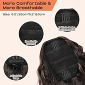 cheap Ponytails-Ponytail Extension, 14&quot; Short Wavy Drawstring Ponytail Lightweight Multi Layered Fake Pony Tails Hair Extensions Natural Soft Clip in Hair Extensions Ponytail