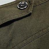 preiswerte Cargo-Jacken-Herren Einsatzjacke übergangsjacke Ausgehen Windjacke Tasche Ganzjahres Einfach Klassisch Stehkragen Regulär Schwarz Khaki Armeegrün Jacken