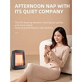 cheap Heating Equipment-Space Heater 1200W Electric Heater Indoor Portable Thermostat PTC Fast Heating Chamber Small Heater with Heating and Fan Mode