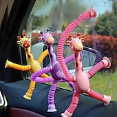 cheap Gags &amp; Practical Joke Toys-4pcs Giraffe Stretching Toy Suction Cup Variety Shape Stretching Tube Decompression Novelty Educational Children&#039;s Toys halloween christmas gift