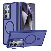 זול מארז סמסונג-טלפון מגן עבור S24 Plus S24 S24 FE S23 S23 Ultra S23 Plus S21 FE S20 FE S25 Ultra מארז כרטיס ארנק עם מעמד מגנטי תמיכה בטעינה אלחוטית רטרו TPU אקרילי PC