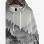 baratos Padrão 3D-Homens Gráfico Moletom Moletons Férias Diário Manga Longa Com Capuz Férias Esportes Para Noite Branco Estampado Inverno Primavera &amp; Outono Designer