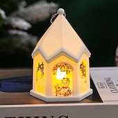 ieftine Lumini de Craciun-decor de Crăciun lumina de noapte cadou strălucitor de Anul Nou lanternă retro pandantiv brad de Crăciun decor de masă elemente de recuzită de vacanță 1buc