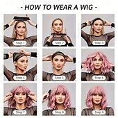 baratos Perucas Sintéticas sem Touca-peruca sintética ombre onda profunda elegante para mulheres toque natural durável confortável rosa rede cap transforme seu visual instantaneamente