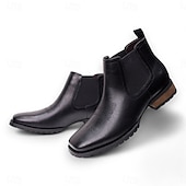 baratos Botas do Chelsea-botas chelsea masculinas de couro marrom e preto – botas clássicas de cano curto com painéis laterais elásticos para uso casual e formal