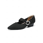 ieftine Block Heels-pantofi de damă din tricot Mary Jane cu curea cu cataramă – pantofi confortabili și eleganti cu toc joasă pentru ținute casual sau de birou