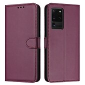 Недорогие Чехлы для Samsung-телефон Кейс для Назначение S24 Ultra S24 Plus S24 S24 Ultra Plus S24 ФЭ S23 S22 S21 S20 Ultra Plus FE S25 Ультра Кейс на заднюю панель со стендом Магнитный с ремешком на запястье Ретро Кожа PU