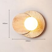 זול אורות קיר פנימיים-תאורת קיר פנימית led 30 ס&quot;מ 1-אור עץ כדור גוון קיר אור חדר שינה מודרני קיר ליד המיטה פמוט פשוט מסדרון חדר מדרגות g9 מנורה צמודת קיר לסלון חדר עבודה מסדרון חדר אוכל מרפסת 85-265v