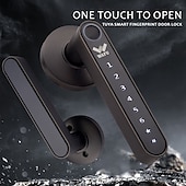 cheap Door Locks-WAFU WF-016 Smart Biometric Fingerprint Door Lock Smart Bluetooth Password Handle Lock APP Unlock Keyless Entry  USB Battery