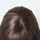 voordelige Synthetische trendy pruiken-Synthetische pruiken Uniformen carrière Kostuums Prinses Gekruld Golvend Middelste stuk Gelaagd kapsel Met pony Machinegemaakt Pruik 76.2 cm Donker Bruin Synthetisch haar Dames Cosplay Feest Modieus