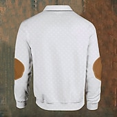 billige Men&#039;s Vintage Polo-Herre Kveg Cowboy Poloskjorter Pullover Langermet Poloskjorter Krage Årgang Fritid utendørs Gateklær 3D-utskrift Knapper Høst vinter Svart Hvit Kakifarget