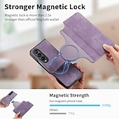 お買い得  サムスン用ケース-電話 ケース 用途 Zフォールド6 Z Fold 5 Z Fold 4 Z Fold 3 バックカバー スタンド付き 磁石バックル カード挿入口 レトロ風 PUレザー