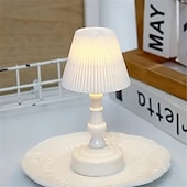 baratos Candeeiros de mesa-Abajur de mesa led com flor de concha colorida de macaron, quarto &amp;luz noturna de mesa de jantar, decoração moderna simples, botão alimentado por bateria 1pc