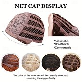 baratos Perucas Sintéticas sem Touca-peruca sintética ombre onda profunda elegante para mulheres toque natural durável confortável rosa rede cap transforme seu visual instantaneamente