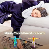 cheap Wearable Blanket-Blanket Hoodie Super Warm Soft Sherpa Fleece Hooded Blanket Comfy Wearable Snuggle Blanket Sweatshirt with Giant Pockets One Size fits all Men Women Teenagers