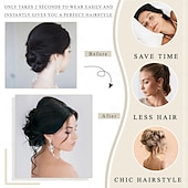 economico Chignon-Chignon Chignon Con clip Capelli sintetici Pezzo di capelli Estensione capelli Ondulato Feste Giornaliero Da tutti i giorni Rosso Marrone Grigio