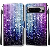 お買い得  その他のスマホケース-電話 ケース 用途 Pixel 8 バックカバー スタンド付き リストストラップ付き カード挿入口 レトロ風 TPU PUレザー