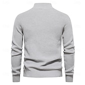 abordables Pull col rond-nouveaux cardigans à fermeture éclair en coton d&#039;automne pour hommes mode décontracté social hommes pulls col haut chaud hiver pull tricoté hommes