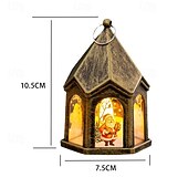 ieftine Lumini de Craciun-decor de Crăciun lumina de noapte cadou strălucitor de Anul Nou lanternă retro pandantiv brad de Crăciun decor de masă elemente de recuzită de vacanță 1buc