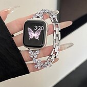 billiga Apple Watch-band-Solo loop Kompatibel med Apple Watch klockband 38mm 40mm 41mm 42mm 44mm 45mm 49mm Dam Bling Diamond Metalllås Legering Ersättningsurband för iwatch Ultra 2 Series 9 8 7 SE 6 5 4 3 2 1