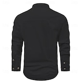 levne pánské westernové košile-Pánské Jelen Pracovní košile Westernová košile Nákladní košile Dlouhý rukáv Na běžné nošení Taktická Sporty a outdoor Outdoor a turistika Jdeme ven Zima Jaro &amp; podzim Složený límec Tisk Černá Armádn