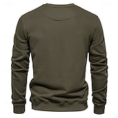 baratos Suéteres básicos-Homens Moletom Cinza Claro Gola Redonda Tecido Diário Desportos e Ar livre Feriado Roupa de rua Legal Casual Primavera &amp; Outono Roupa Moletons Moletons Manga Longa