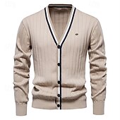 economico Felpe e Sweatshirt Elite da Uomo-Per uomo Cardigan Maglione Maglione corto Maglione lavorato a maglia A coste Maglia Standard Collage Bottone giù Color Block A V Di tendenza Classico Da tutti i giorni Appuntamento Abbigliamento