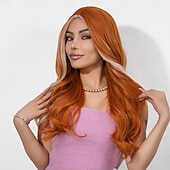 voordelige Synthetische trendy pruiken-koningsdag pruiken 26 inch synthetische pruik damespruik blond lang golvend haar mode dagelijks feest cosplay