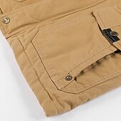 levne Cargo bundy-Pánské Zimní bunda Fleecová bunda Neformální bunda Denní Dovolená Zahřívací Kapsy Fleece Podzim zima Bez vzoru Módní Šik ven Kapuce Standardní Černá Námořnická modř Khaki Armádní zelená Tmavě šedá