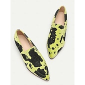 billige Slip-ons og loafers til kvinner-loafers i imitert skinn for kvinner – stilige svarte og hvite slip-on-leiligheter for fritids- og kontorklær