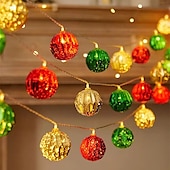 abordables Luces de cadena de vacaciones-Guirnalda de luces LED de Navidad con forma de estrella, 1,5 m, 10 ledes, funciona con pilas, para árbol de Navidad, bolas redondas, para Navidad, Año Nuevo, bodas, fiestas, hogar, ventana, jardín,