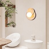 זול אורות קיר פנימיים-תאורת קיר פנימית led 30 ס&quot;מ 1-אור עץ כדור גוון קיר אור חדר שינה מודרני קיר ליד המיטה פמוט פשוט מסדרון חדר מדרגות g9 מנורה צמודת קיר לסלון חדר עבודה מסדרון חדר אוכל מרפסת 85-265v