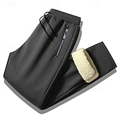 cheap Sweatpants-Men&#039;s Sherpa Fleece Pants Sweatpants Joggers Winter Pants Pocket Letter Warm Daily Leisure Sports Going out Streetwear Casual Black Black Straight Leg Micro-elastic