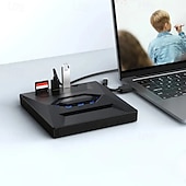 Недорогие Компьютер и офис-внешний привод компакт-дисков и DVD-дисков USB 3.0/type-c с разъемом SD/TF и USB 3.0, оптический привод DVD-RW, устройство для записи и чтения компакт-дисков, ноутбук, проигрыватель VCD