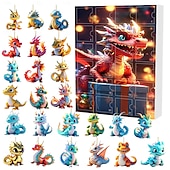 cheap Advent Calendar-Christmas Advent Calendar Ornaments,2D Acrylic Cute Dragon Baby 24pcs Christmas Ornament Kit Gift 24 Days Countdown Mini Hanging Tree Xmas Ornaments for Christmas Party Decorations
