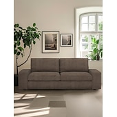 baratos Cobertura de Sofa-Capa de Sofá em Linho Sólido 2 Lugares 3 Lugares Com Estofamento de Algodão e Linho