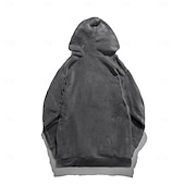 economico felpe con cappuccio da uomo di base-Per uomo Felpa con cappuccio Felpa con cappuccio in pile Nero Marrone Grigio Con cappuccio Liscio Tasche Sportivo Giornaliero Per eventi Streetwear Fantastico Informale Inverno Primavera &amp; Autunno