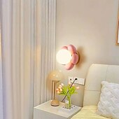 Недорогие Бра-Настенный светильник в форме розового цветка, фоновое бра из смолы для детской комнаты, прикроватной тумбочки для дивана 110 В-240 В, 5 Вт