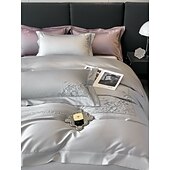 economico Collezione d&#039;elite-Set copripiumino da 4 pezzi, 100% cotone biologico, tessuto morbido e traspirante, include copripiumino e federe per un sonno confortevole.