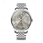 ieftine Ceasuri Quartz-noua tendință de modă pentru bărbați cu calendar dublu ceas cu quartz luminos, simplu, versatil, timp liber, călătorie, sport, ceas pentru bărbați