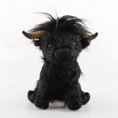 お買い得  ぬいぐるみ-ハイランド牛 茶色のぬいぐるみ 柔らかいおもちゃ 子供へのギフト ナチュラル 環境に優しいぬいぐるみ 9.8インチ