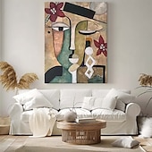 billiga Människomålningar-handgjord oljemålning i pablo picasso stil handmålad pablo picasso kvinnor abstrakt målning på duk för vardagsrum sovrum heminredning väggkonst pablo picasso flickmålning