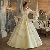 cheap Dresses-Rococo Victorian Vintage Inspired Dress Party Costume Prom Dress Princess Shakespeare Solid Color Ball Gown Fancy Dress Women's Christmas Halloween Carnival Evening Party Party Masquerade Adults'