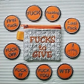 baratos Presentes-grande saco de f*cks para dar bolsa com zíper, com diferentes moedas de feltro com zíper de fucks que podem ser bordadas em roupas, chapéus, saco de fucks gag presente para amigos