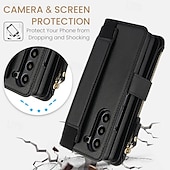 economico Cover Samsung-telefono Custodia Per Samsung Galaxy Piegatura a Z 7 Z Fold 6 Z Fold 5 Z Fold 4 Z Fold 3 Custodia Portafoglio con Supporto Magnetico Cerniera Retrò TPU Pelle PU