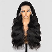 cheap Human Hair Lace Front Wigs-13x4 Transparent Human Hair Lace Front Wig High-end Wig Body Wave Human Hair Wig 200% Density