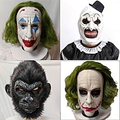 preiswerte Masken-Schrecklicher Joker 2 Clown King Kong Maske Voller Kopf Realistische Maske Erwachsene Herren Damen Gruseliges Kostüm Party Halloween Karneval Einfaches Karnevalskostüm