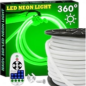 Χαμηλού Κόστους Neon LED Φώτα-αδιάβροχα led strip φώτα 360 στρογγυλό φως νέον 5-30m/16-100ft, εύκαμπτο και ρυθμιζόμενο φως led σχοινιού με τηλεχειριστήριο multi-mode idea ac220v eu uk au βύσμα