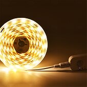 Недорогие USB полосы света-5-метровая светодиодная лента с регулируемой яркостью, инфракрасным датчиком человеческого тела, питание от USB, 5 В, мягкий ночник для гардероба, шкафа, автоматическая сенсорная декоративная полоса,